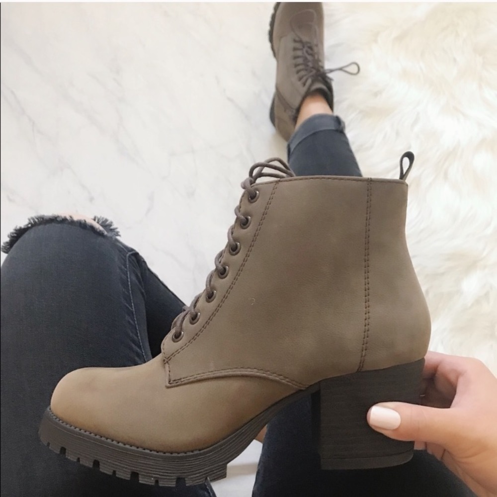 Gray Lace Up Boot
